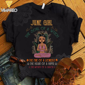 PERSONALIZED JUNE YOGA GIRL TSHIRT QTHC0303