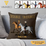 Personalized Double Trouble Love Horse Pillow Printed 22MAR-LN04