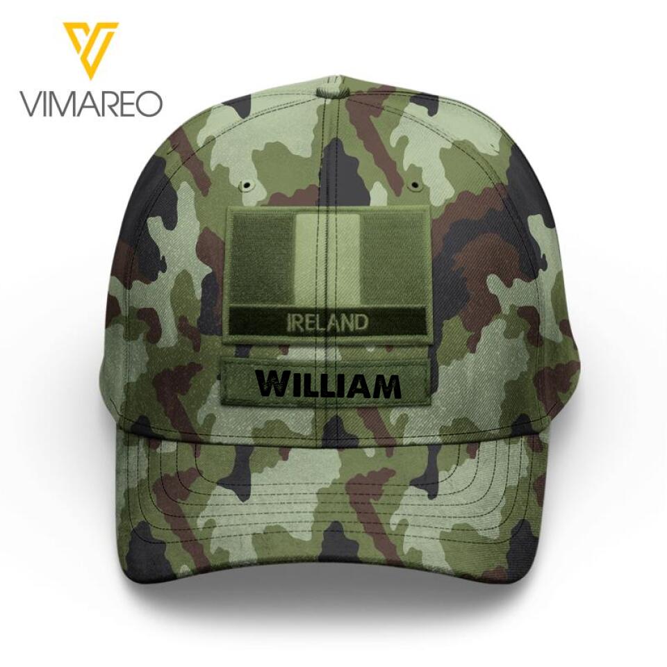 Personalized Irish Soldier/Veterans Camo Peaked Cap 22MAR-LN04