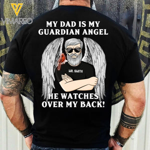 PERSONALIZED MY DAD IS MY GUARDIAN ANGEL BLACK TSHIRT 22MAR-HC07