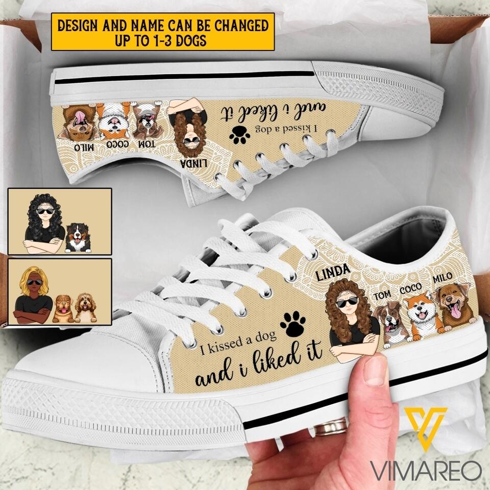 PERSONALIZED I KISSED A DOG AND I LIKED IT LOW TOP SHOES VHTQ0703