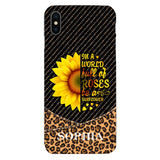 PERSONALIZED IIN THE WORLD FULL OF ROSES BE A SUNFLOWER  LEOPARD PHONECASE VHDT0803