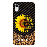 PERSONALIZED IIN THE WORLD FULL OF ROSES BE A SUNFLOWER  LEOPARD PHONECASE VHDT0803