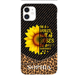 PERSONALIZED IIN THE WORLD FULL OF ROSES BE A SUNFLOWER  LEOPARD PHONECASE VHDT0803