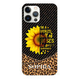 PERSONALIZED IIN THE WORLD FULL OF ROSES BE A SUNFLOWER  LEOPARD PHONECASE VHDT0803