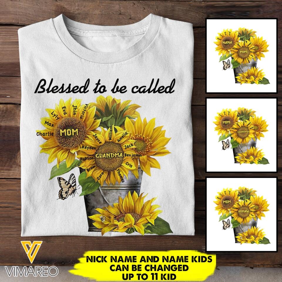 Personalized Grandma's Kid Blessed To Be Called Tshirt Printed 22MAR-HC08