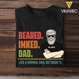 Personalized Bearded Inked Dad Father's Day Tshirt Printed 22MAR-MQ08