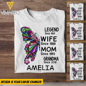 Personalized Grandma Butterfly Tshirt Printed 22MAR-MQ07