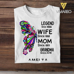 Personalized Grandma Butterfly Tshirt Printed 22MAR-MQ07