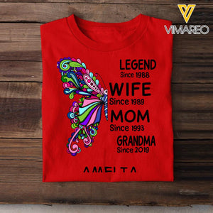 Personalized Grandma Butterfly Tshirt Printed 22MAR-MQ07