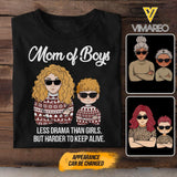 PERSONALIZED MOM OF BOYS LES DRAMA THAN GIRLS BUT HARDER TO KEEP ALIVE TSHIRT OR HOODIE QTDT1003