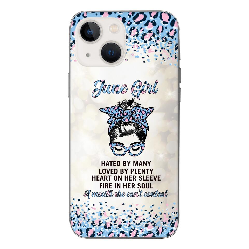 PERSONALIZED JUNE GIRL A MOUTH SHE CAN'T CONTROL PHONECASE QTHC1003