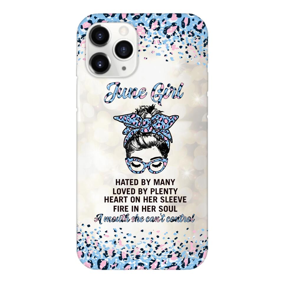 PERSONALIZED JUNE GIRL A MOUTH SHE CAN'T CONTROL PHONECASE QTHC1003