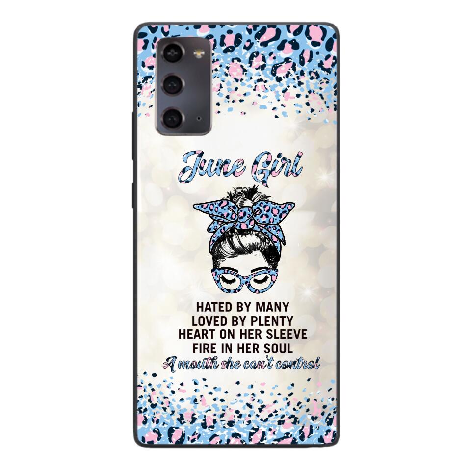 PERSONALIZED JUNE GIRL A MOUTH SHE CAN'T CONTROL PHONECASE QTHC1003