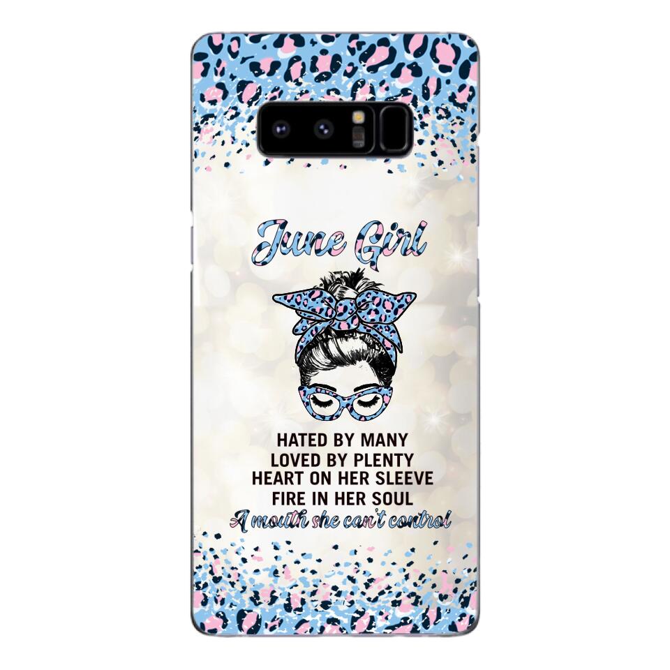 PERSONALIZED JUNE GIRL A MOUTH SHE CAN'T CONTROL PHONECASE QTHC1003