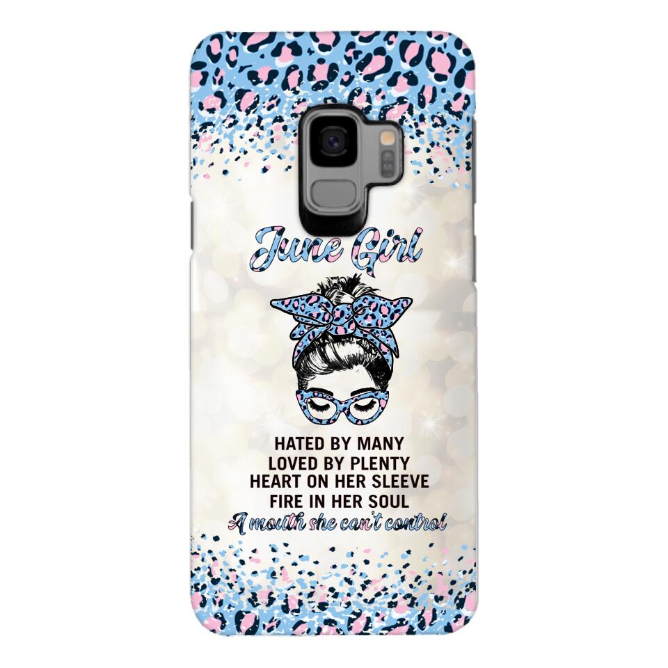 PERSONALIZED JUNE GIRL A MOUTH SHE CAN'T CONTROL PHONECASE QTHC1003
