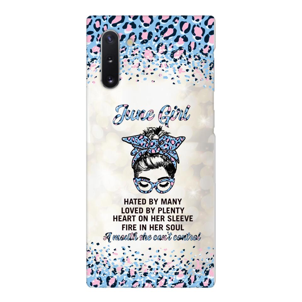 PERSONALIZED JUNE GIRL A MOUTH SHE CAN'T CONTROL PHONECASE QTHC1003