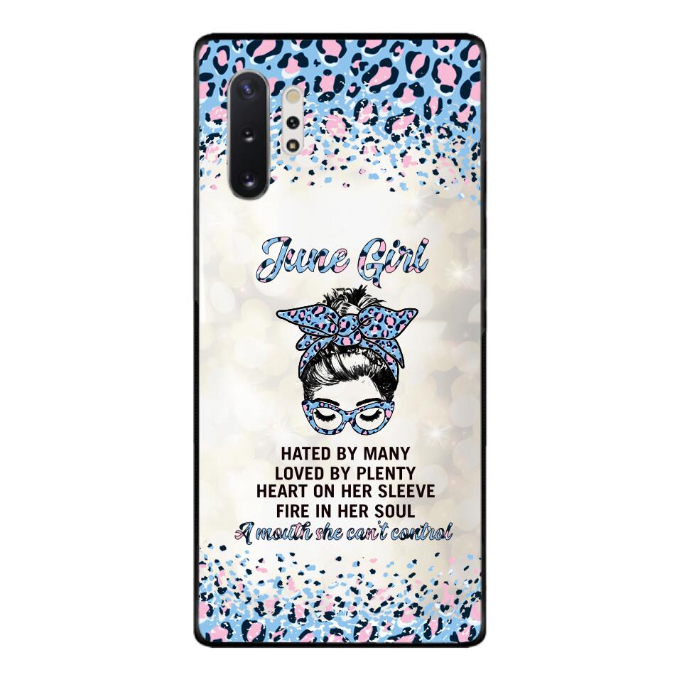 PERSONALIZED JUNE GIRL A MOUTH SHE CAN'T CONTROL PHONECASE QTHC1003