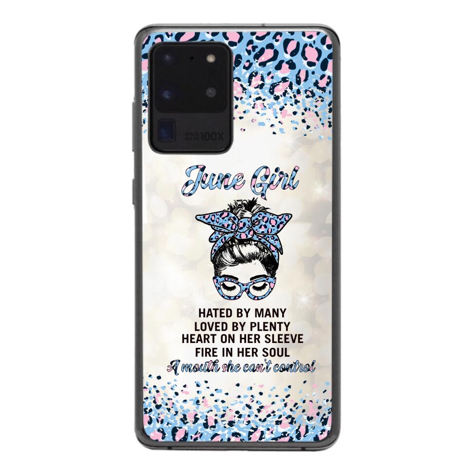 PERSONALIZED JUNE GIRL A MOUTH SHE CAN'T CONTROL PHONECASE QTHC1003