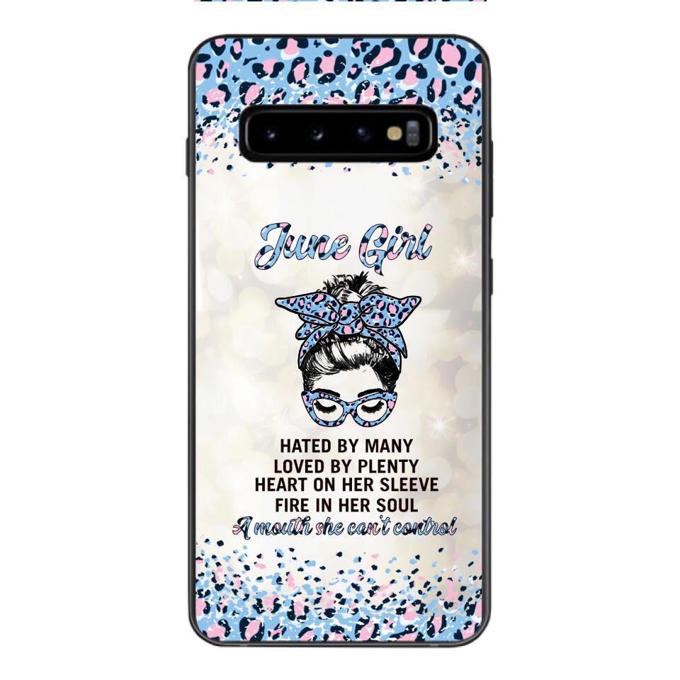 PERSONALIZED JUNE GIRL A MOUTH SHE CAN'T CONTROL PHONECASE QTHC1003