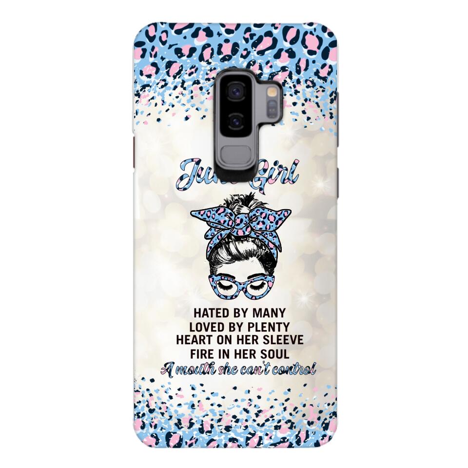 PERSONALIZED JUNE GIRL A MOUTH SHE CAN'T CONTROL PHONECASE QTHC1003