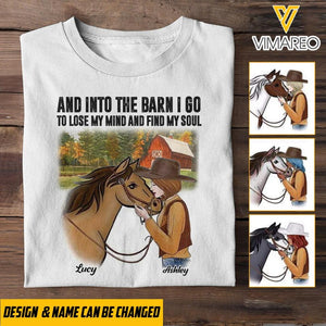 Personalized Girl Love Horse Tshirt Printed 22MAR-MQ09