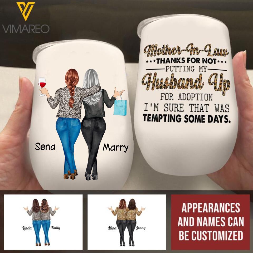 Personalized Mother In Law... Wine Tumbler Printed 22MAR-QH10