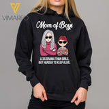 PERSONALIZED MOM OF BOYS LES DRAMA THAN GIRLS BUT HARDER TO KEEP ALIVE TSHIRT OR HOODIE QTDT1003