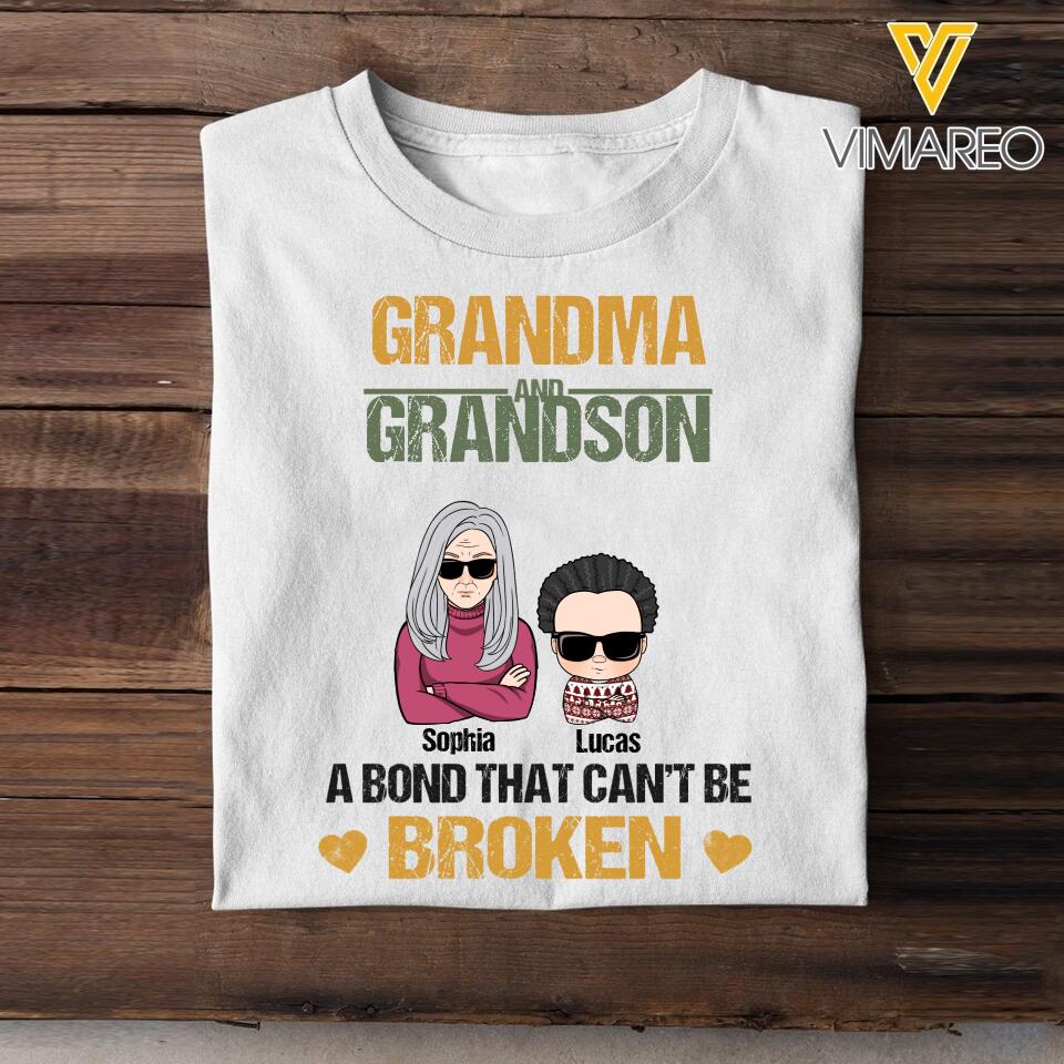 Personalized Grandma And Grandson A Bond That Can't Be Broken Tshirt Printed 22MAR-HC11