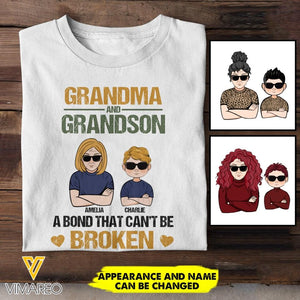 Personalized Grandma And Grandson A Bond That Can't Be Broken Tshirt Printed 22MAR-HC11