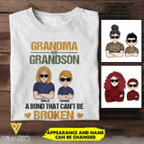 Personalized Grandma And Grandson A Bond That Can't Be Broken Tshirt Printed 22MAR-HC11