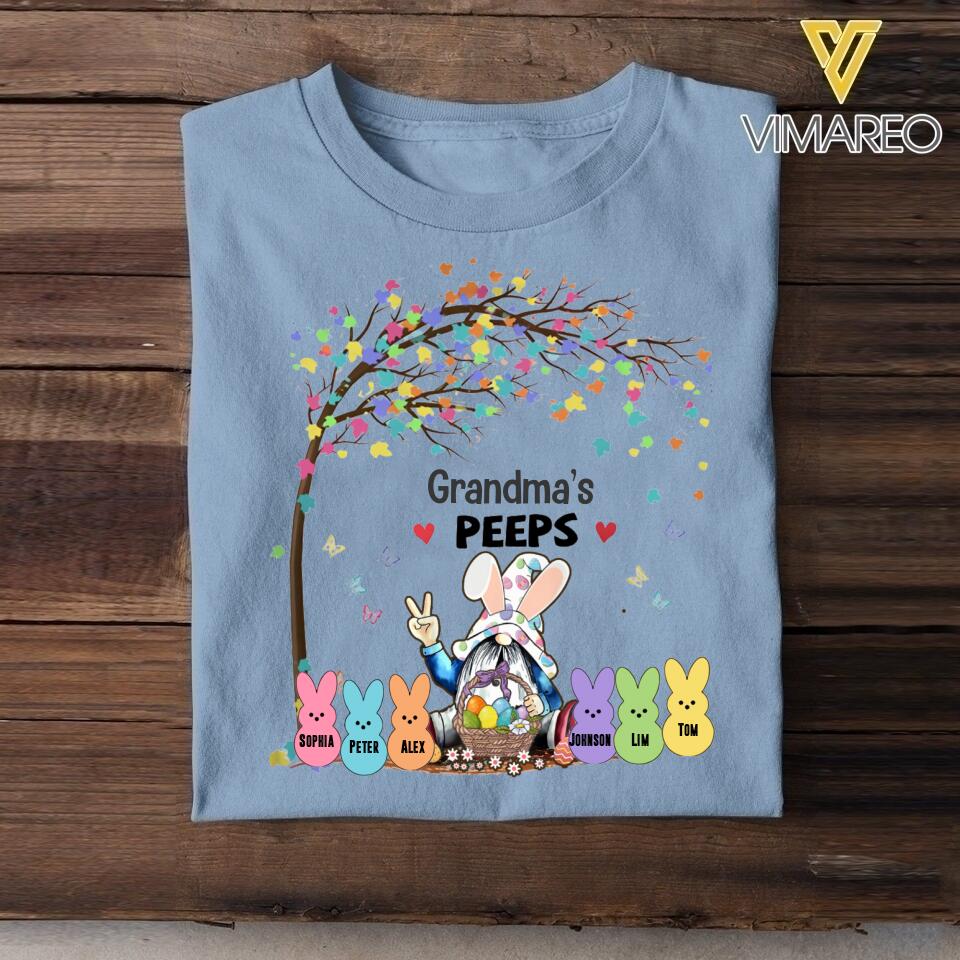 PERSONALIZED GRANDMA'S PEEPS WITH RABBIT KID TSHIRT QTTQ1103