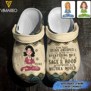 Personalized Yoga Girl Clog Slipper Shoes Printed 22MAR-DT11