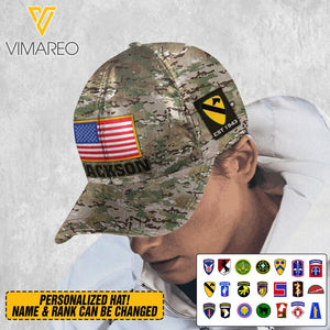 PERSONALIZED U.S CAMOM DIVISION PEAKED CAP PRINTED MTMQ1403