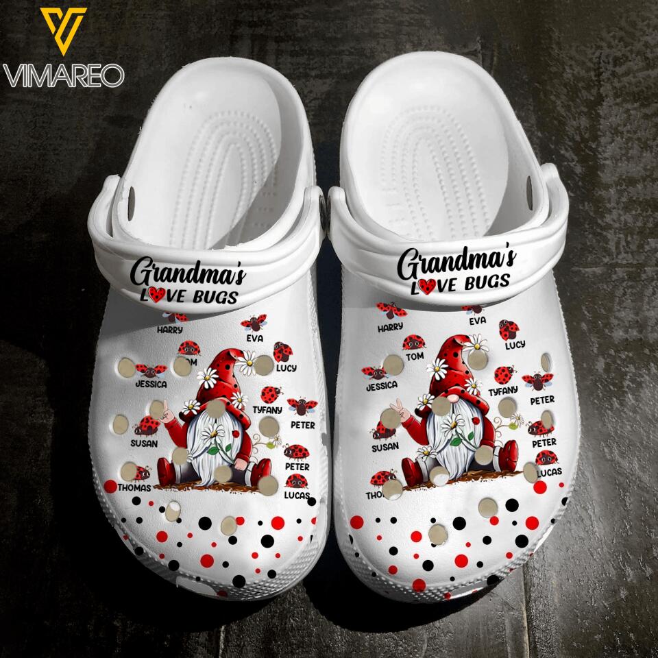 Personalized Grandma's love bugs Clog Slipper Shoes 1103DT