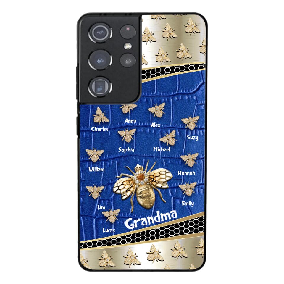 Personalized Grandma Bee Kid Name Phonecase DMHC1603