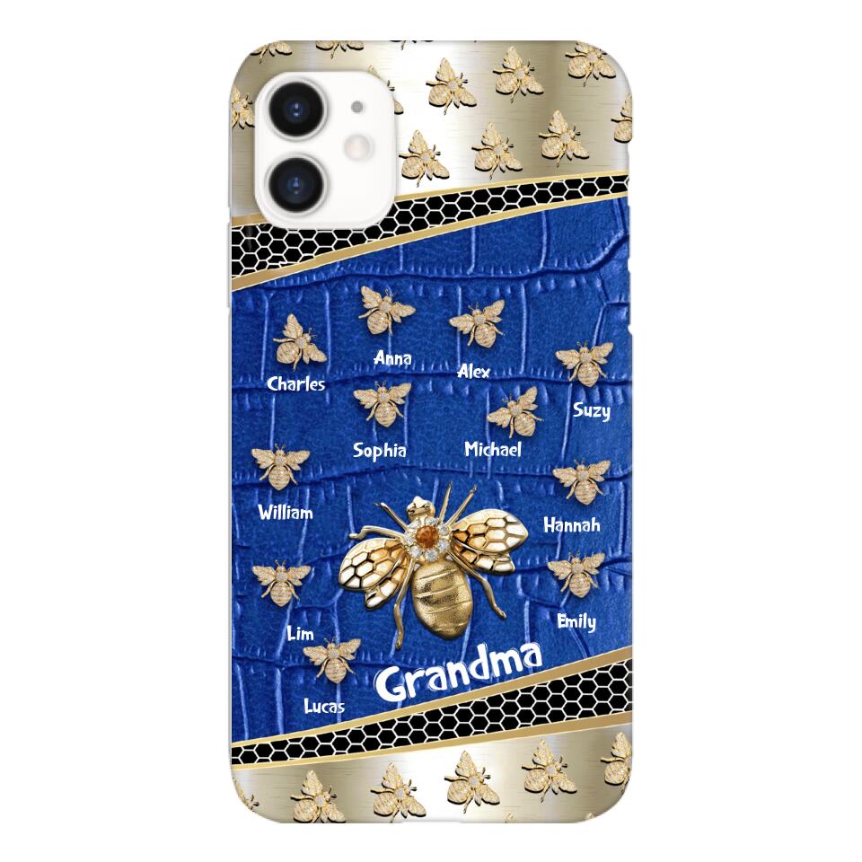 Personalized Grandma Bee Kid Name Phonecase DMHC1603