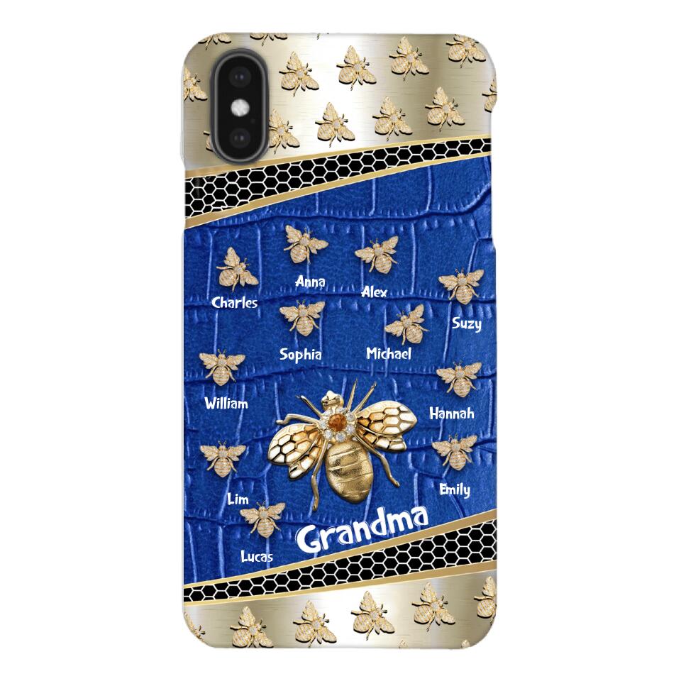 Personalized Grandma Bee Kid Name Phonecase DMHC1603