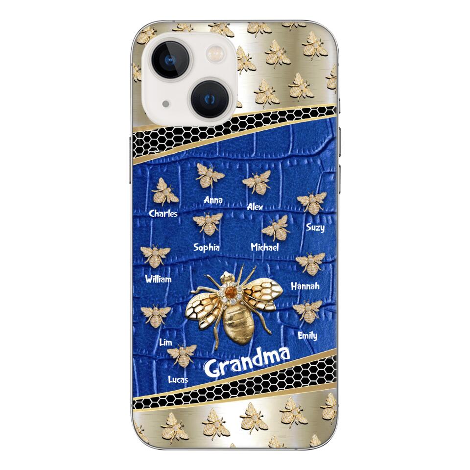 Personalized Grandma Bee Kid Name Phonecase DMHC1603