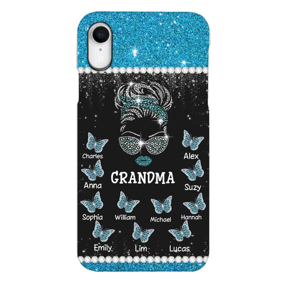 Personalized Grandma Kid Name Butterfly Phonecase DMMQ1603