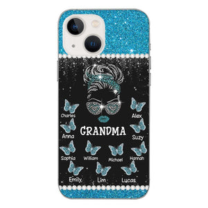 Personalized Grandma Kid Name Butterfly Phonecase DMMQ1603