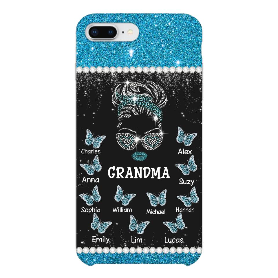 Personalized Grandma Kid Name Butterfly Phonecase DMMQ1603