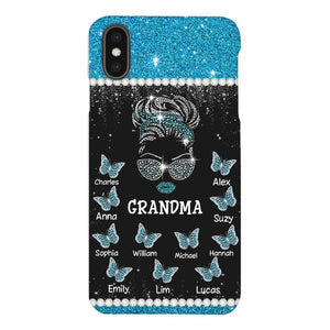 Personalized Grandma Kid Name Butterfly Phonecase DMMQ1603