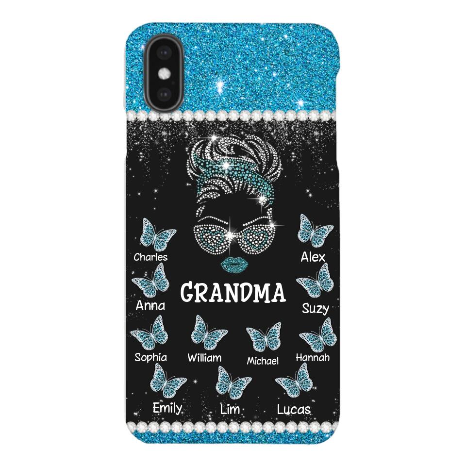 Personalized Grandma Kid Name Butterfly Phonecase DMMQ1603