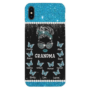 Personalized Grandma Kid Name Butterfly Phonecase DMMQ1603