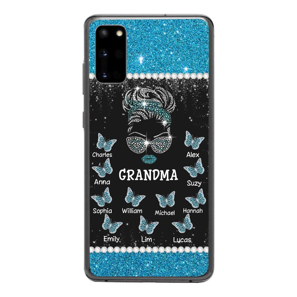 Personalized Grandma Kid Name Butterfly Phonecase DMMQ1603