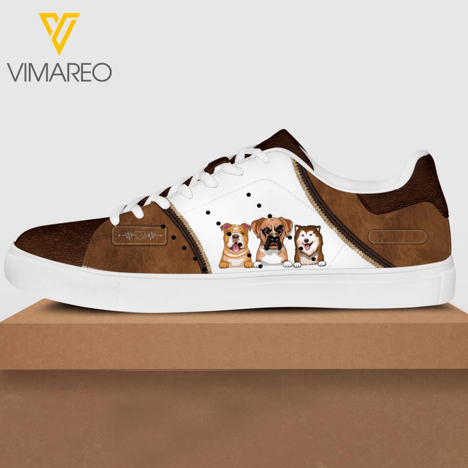 Personalized Dog Lovers Leather Shoes DMVQ1603