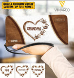 PERSONALIZED GRANDMA KID NAME HEART PHONE LEATHER WALLET MTVQ1803