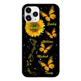 PERSONALIZED GRANDMA SUNFLOWER KID BUTTERFLY DRAGONFLY PHONECASE QTVQ1903