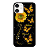 PERSONALIZED GRANDMA SUNFLOWER KID BUTTERFLY DRAGONFLY PHONECASE QTVQ1903